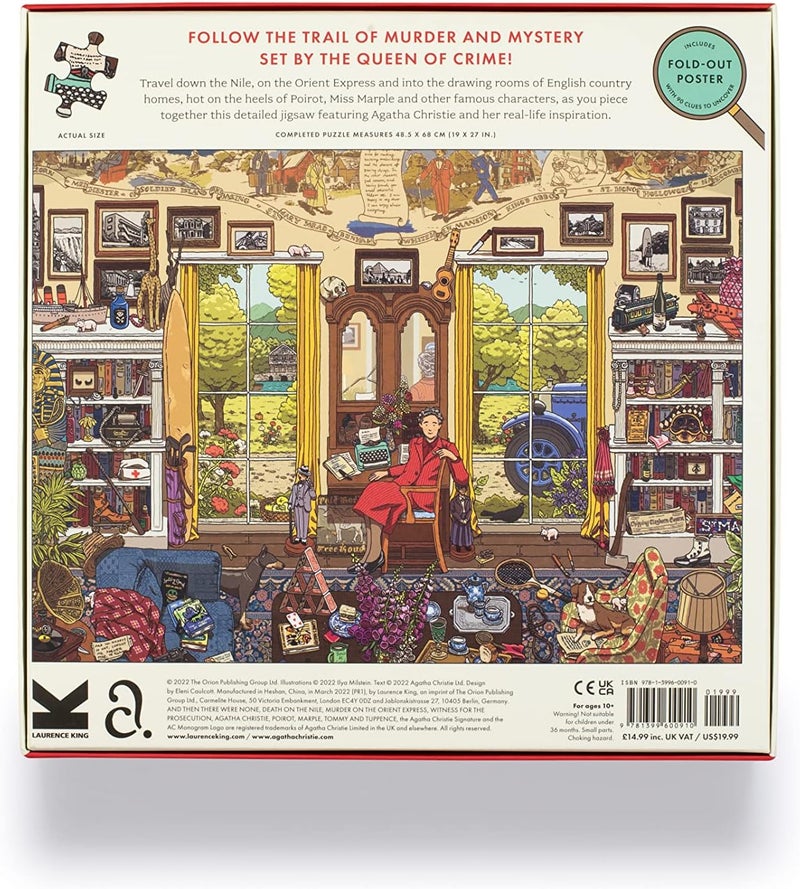 Laurence King The World of Agatha Christie 1000 Piece Puzzle: 1000-piece Jigsaw with 90 clues to spot - Image 3