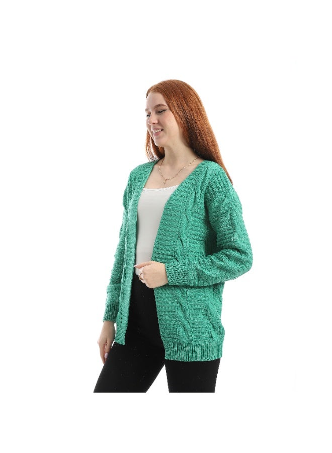 سيزار كارديجان حريمي صوف سادة مفتوح من الأمام - Image 5