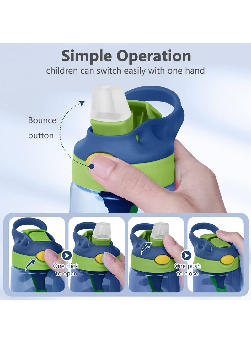 SYOSI Kids Sippy Cup, Kids Drink Bottle with Straw, Toddler Water Bottle, Leak-Proof, BPA-Free for Home, School, Outdoor, Blue, 480ML - Image 5