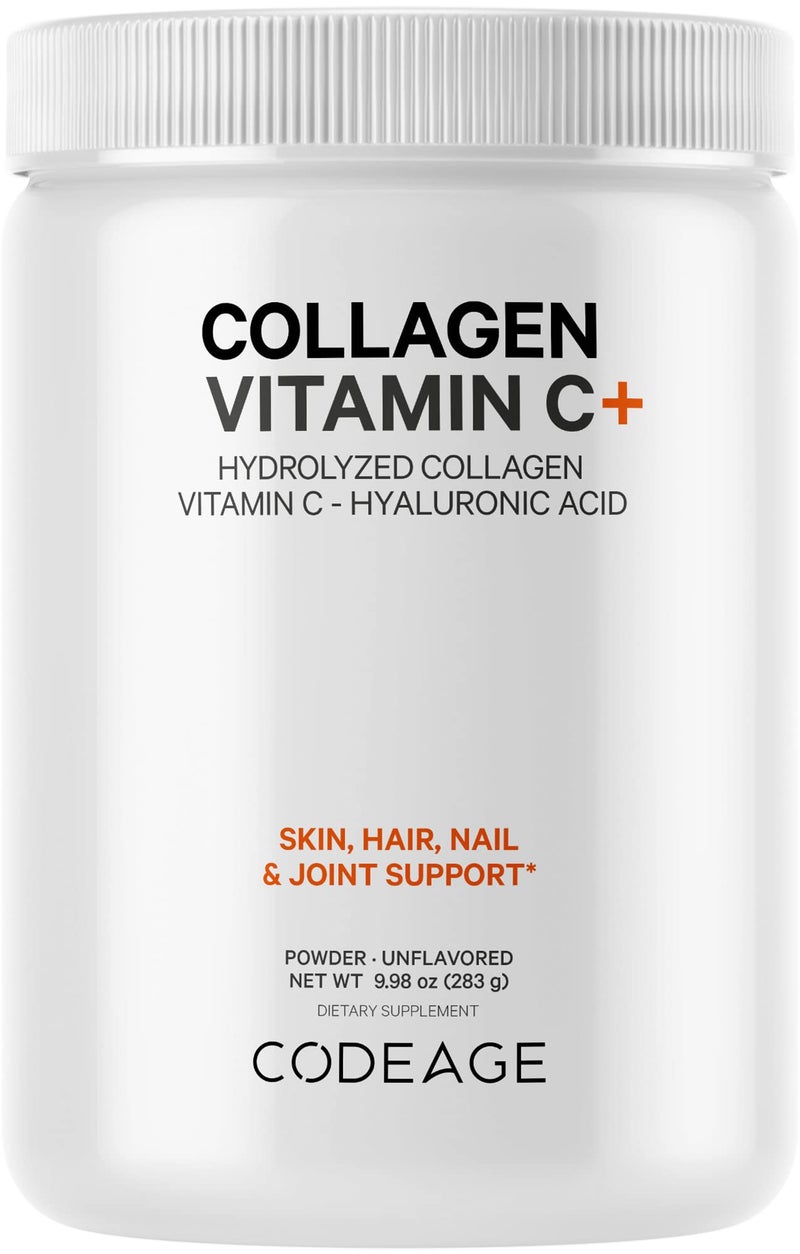 Codeage Codeage Collagen Peptides Powder Vitamin C 20g GrassFed Collagen Per Serving Digestive Enzymes Hyaluronic Acid 18 Amino Acids Hydrolyzed Collagen Protein NonGMO Unflavored 998 oz 
