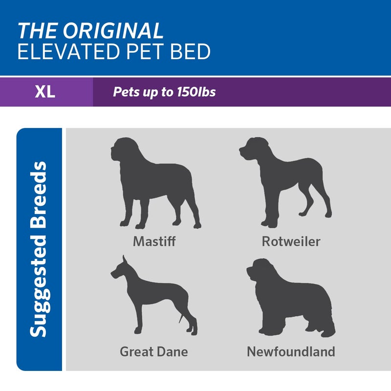 Coolaroo Original Elevated Dog Bed - Breathable Off-The-Ground Pet Bed with Cooling Fabric, Joint Relief & Moisture-Resistant Fabric, 100% Recyclable, Easy Clean, Gray, Extra Large - Image 5