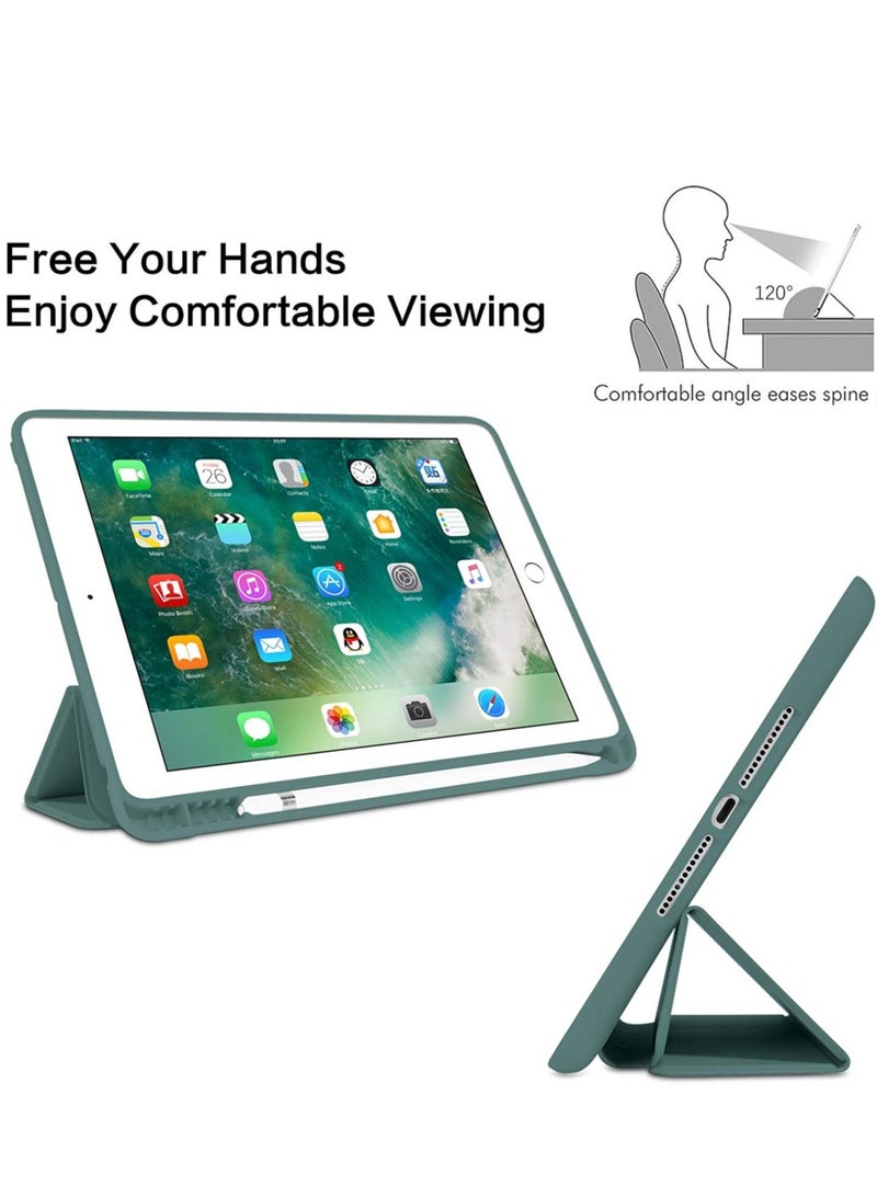 iPad 6th Generation Case, iPad 5th Generation Case with Pencil Holder, Premium Folio Folding Stand Smart Auto Wake/Sleep Protective Tablet Case for Apple iPad 9.7" 2018/2017,Midnight Green - Image 4