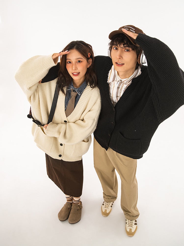 Textured Chunky Knit Cardigan Sweater For Men And Women, New Style, Heavyweight Versatile Casual Knitwear Jacket Q - Image 4