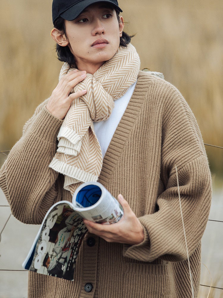 Textured Chunky Knit Cardigan Sweater For Men And Women, New Style, Heavyweight Versatile Casual Knitwear Jacket Q - Image 3