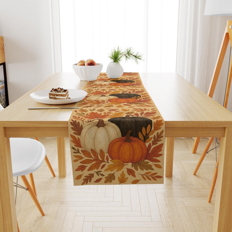 OHOME Thanksgiving Table Decor - Table Runner for Indoor Outdoor - Thanksgiving Decorations for Fall Friendsgiving | Thanksgiving Centerpieces Tablecloth Banner for Tables Room Office Kitchen - Image 4