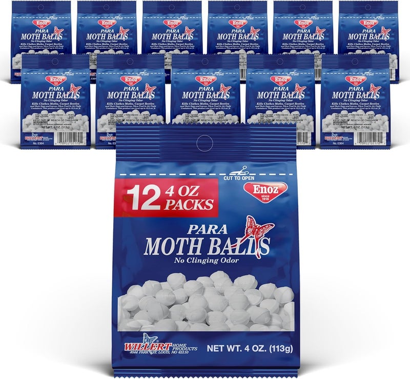 Enoz para Moth Balls, Kills Clothes Moths and Carpet Beetles, No Clinging Odor, Use for Storage, 4 oz - Image 1