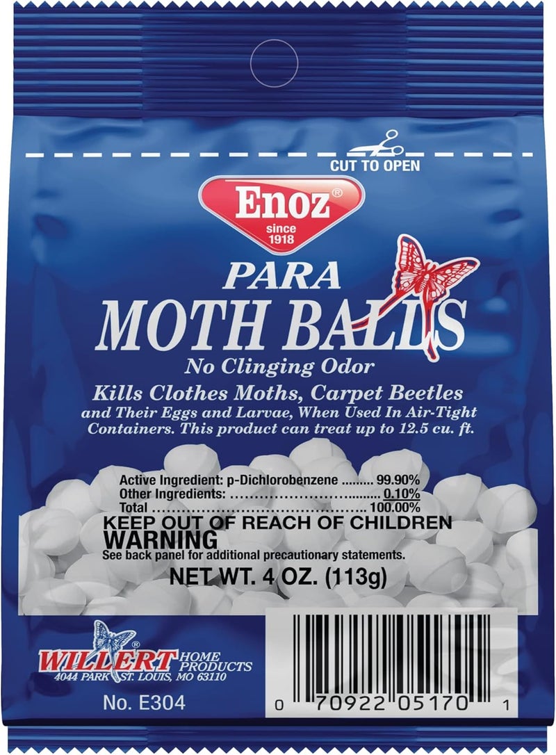 Enoz para Moth Balls, Kills Clothes Moths and Carpet Beetles, No Clinging Odor, Use for Storage, 4 oz - Image 2