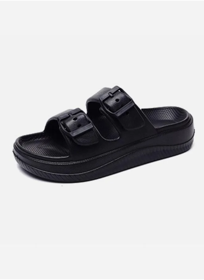 Sneak-a-Peek Double Buckle Strap Slides by Styli