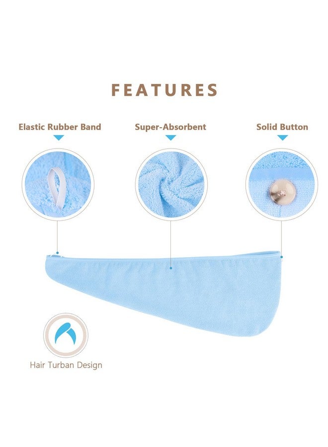 AIDEA AIDEA Microfiber Hair Towel Wrap, 5 Pack Hair Turbans, Super Absorbent Quick Dry Hair Towel Wrap for All Hair Types Anti Frizz, Hair Accessories for Women, 26"×10" - Image 2