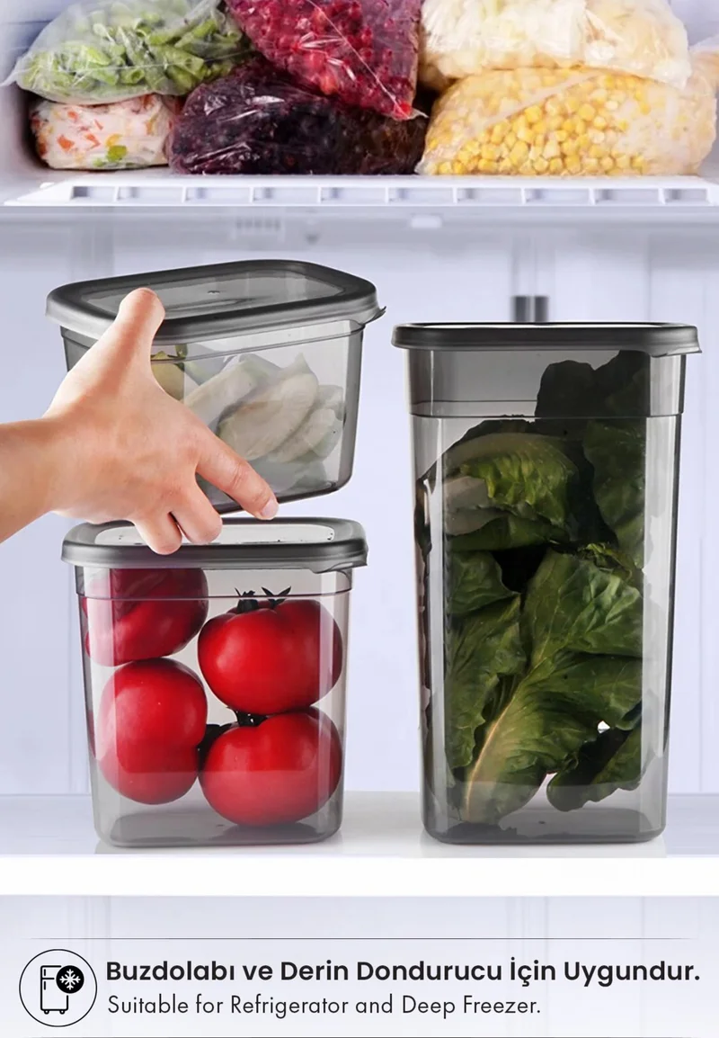 Kitchen Life 15-Piece Labeled Square Food Storage Container Set