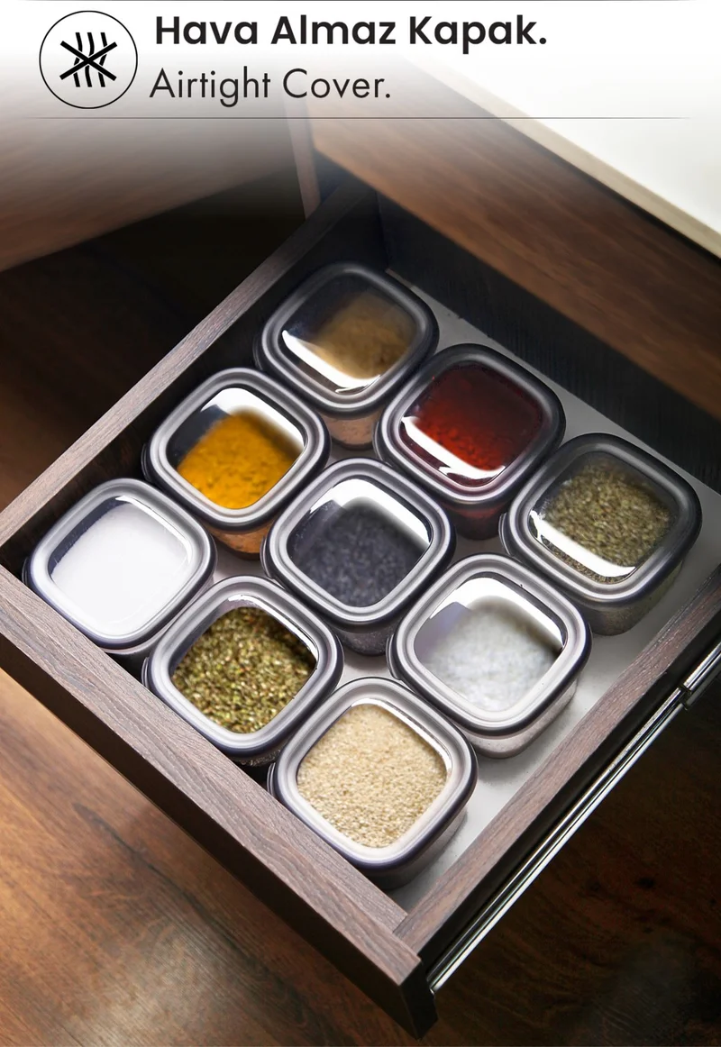 Kitchen Life 15-Piece Labeled Square Food Storage Container Set