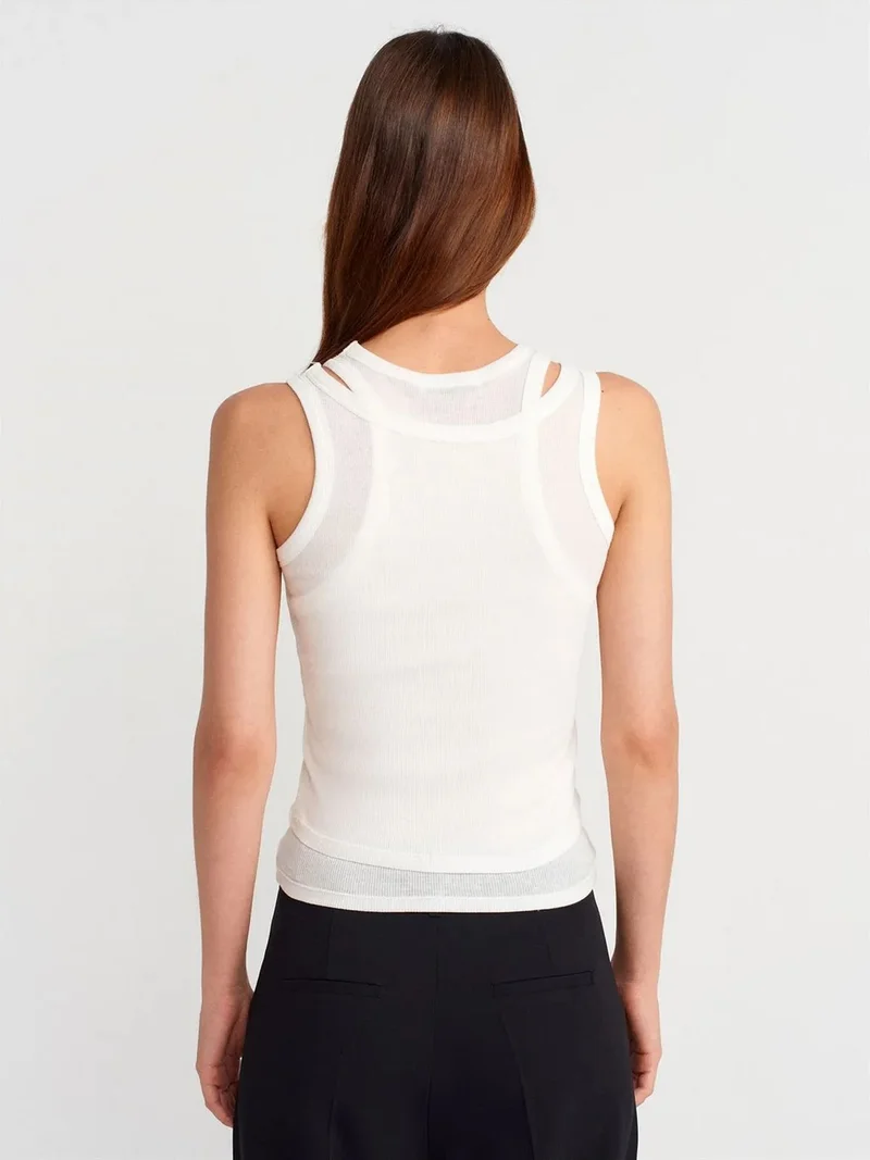 Dilvin DILVIN Cotton Ribbed Crop Cami