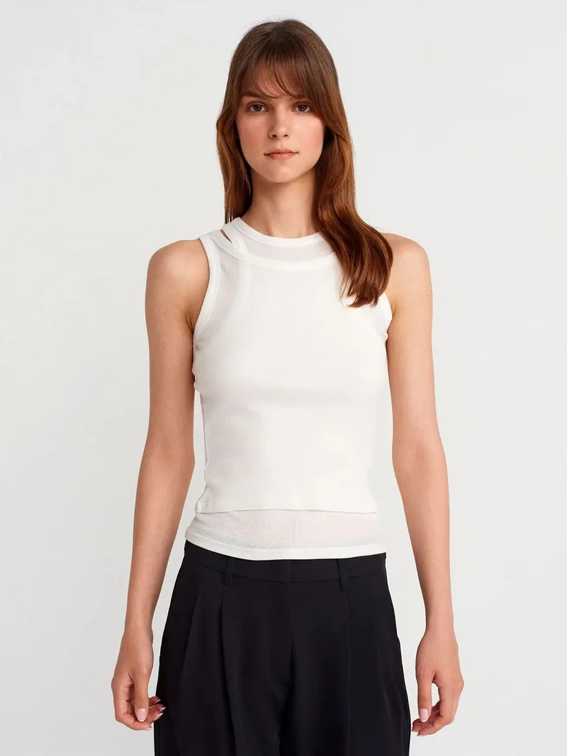 Dilvin DILVIN Cotton Ribbed Crop Cami