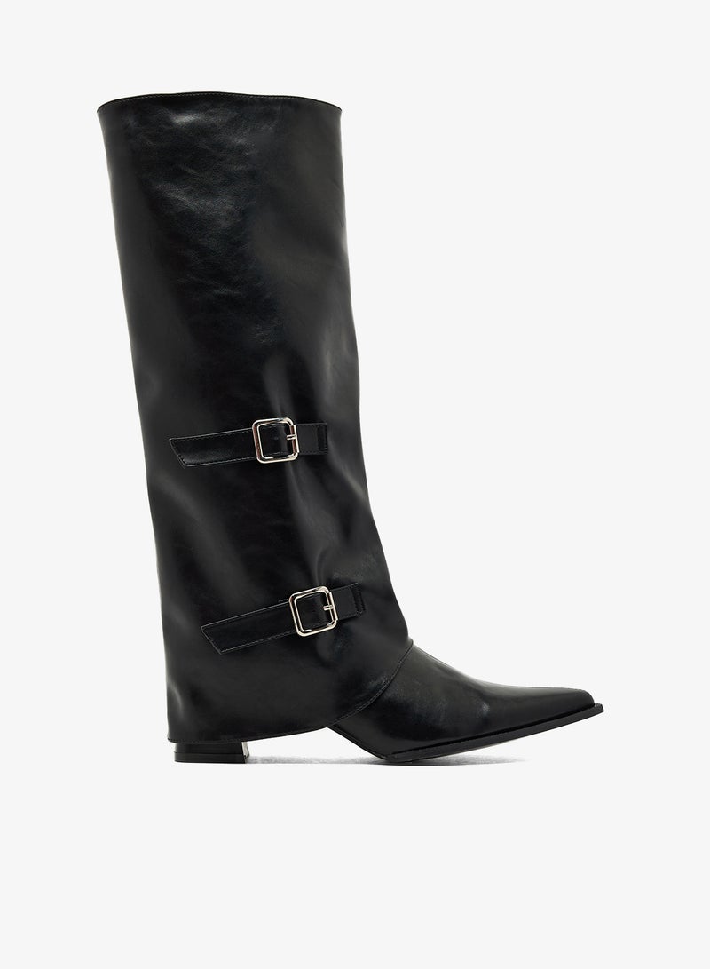 جينجر بوت بكعب عريض وطية علوية - Image 1