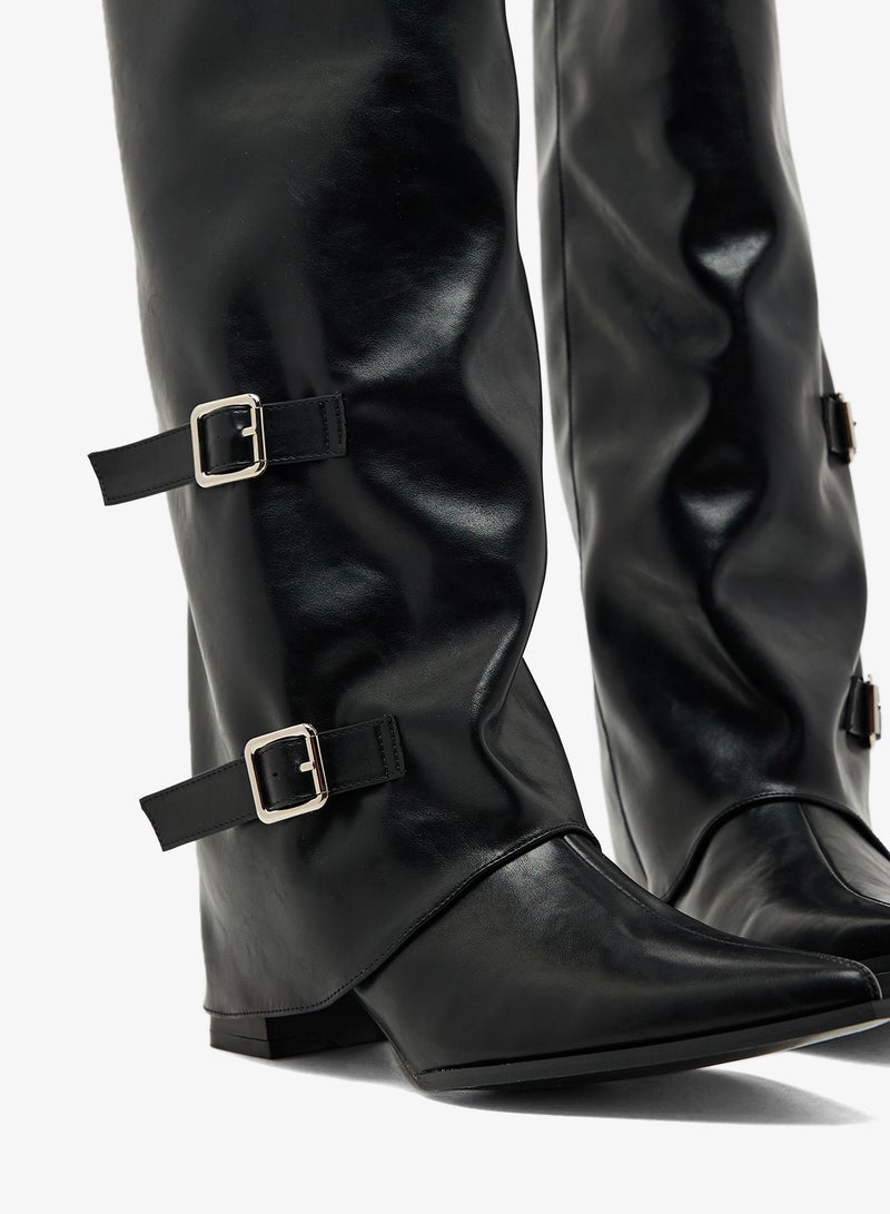 جينجر بوت بكعب عريض وطية علوية - Image 4