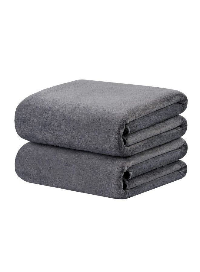 JML منشفة استحمام ميكروفايبر JML، منشفة استحمام كبيرة الحجم 2 حزمة (40" × 80"), فائقة الامتصاص وسريعة الجفاف، منشفة ميكروفايبر كبيرة ناعمة للشاطئ، الرياضة، اللياقة البدنية، اليوغا، رمادي - Image 2