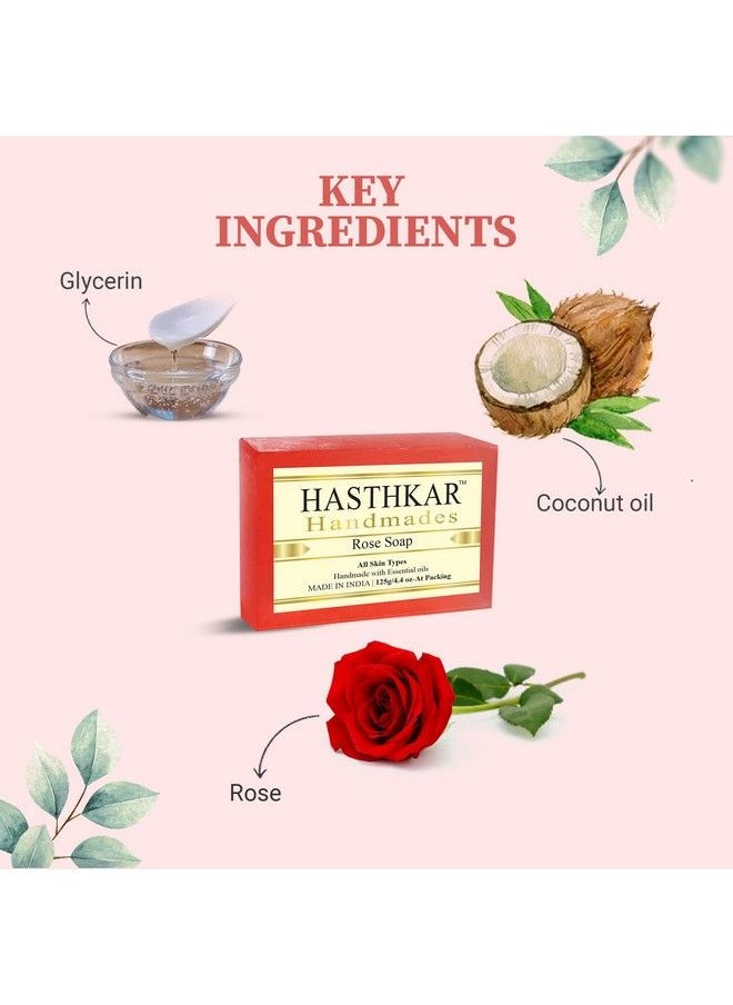 byPurenaturals - Hasthkar Handmades Natural Herbal Rose Handmade Soap Bar 125Gm - Image 1