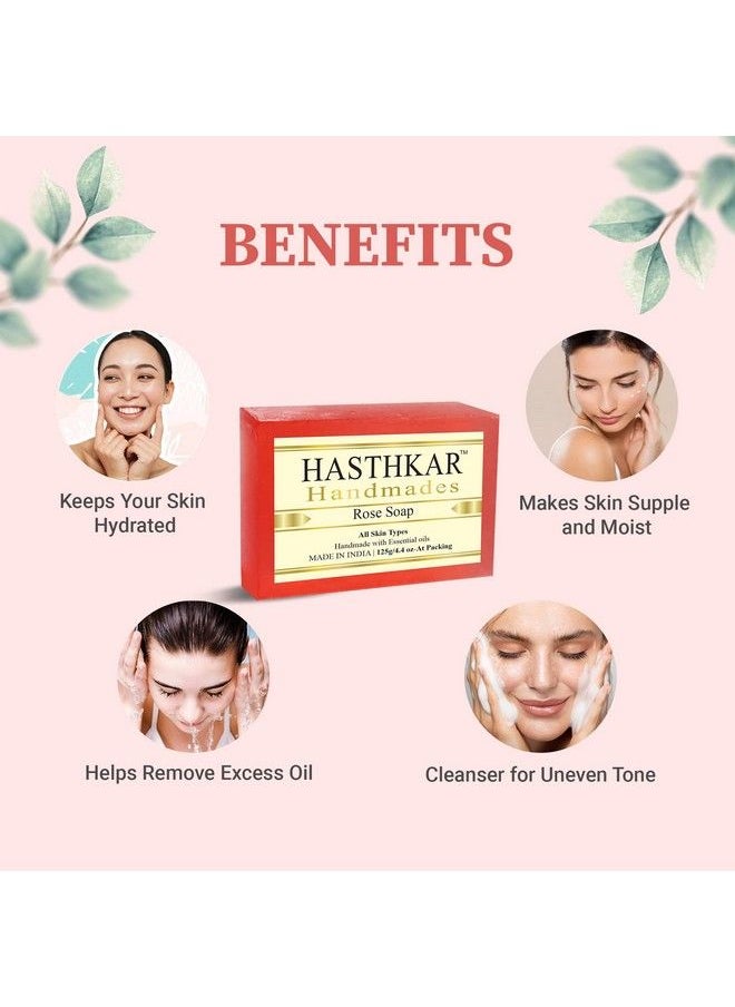 byPurenaturals - Hasthkar Handmades Natural Herbal Rose Handmade Soap Bar 125Gm - Image 1