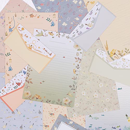 Tmtains 72Pcs Stationery Paper and Envelopes Set Contain 48Pcs Letter Paper 24Pcs Envelopes Double Sided Floral Design Lined Stationary Set for Writing Letters Poem Office School Supplies - Image 4