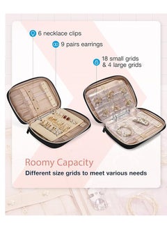 Bukela 2 Pcs  Jewellery Travel Organizer, Clear Jewellery Organizer, Ring Clip Jewellery Pouch, Clear Booklet Zip Pouch for Necklaces, Earrings, Rings and Bracelets, Black  - Image 2