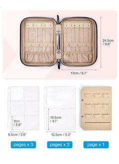 Bukela 2 Pcs  Jewellery Travel Organizer, Clear Jewellery Organizer, Ring Clip Jewellery Pouch, Clear Booklet Zip Pouch for Necklaces, Earrings, Rings and Bracelets, Black  - Image 4