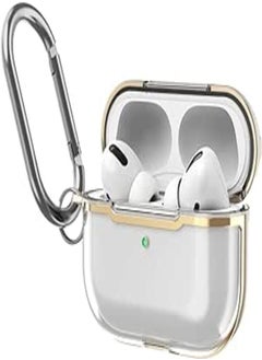 Generic Fundas Earphone Cover Headphone Accessories for Apple AirPods Pro (Clear x Gold) 