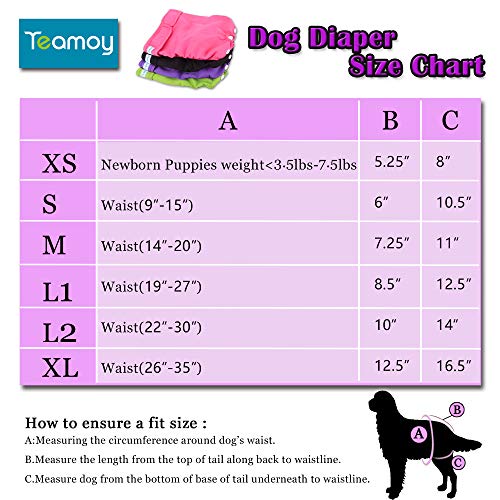 Teamoy 4pcs Washable Female Dog Diapers, Reusable Doggie Diaper Wraps for Female Dogs, Super-Absorbent and Comfortable, XS - Image 5