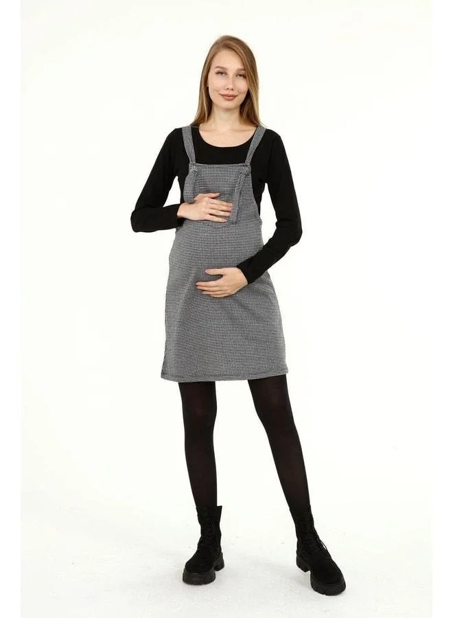 LuvmaBelly Myra6300 Winter Goose Feather Pattern Maternity Lingerie Dress - Black.