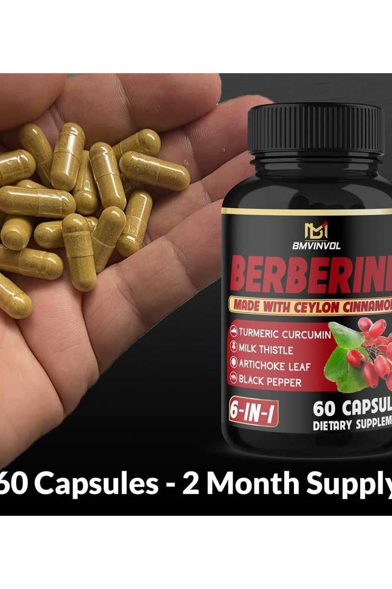 BMVINVOL BERBERINE MADE WITH CEYLON CINNAMON DIETARY SUPPLEMENT 60 CAPSULES - Image 4