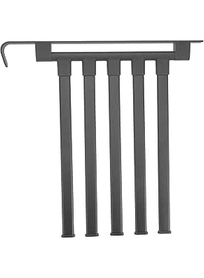 Gunmetal Gray Swivel Wall Mounted Towel Rack 5 Adjustable Foldable Rods Space Saving Bathroom Holder - Image 1