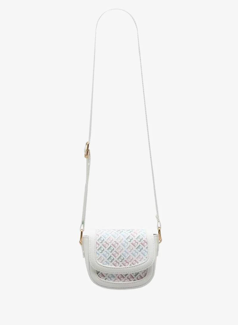 Flora Bella By Shoexpress Monogram Print Crossbody Bag With Adjustable Strap