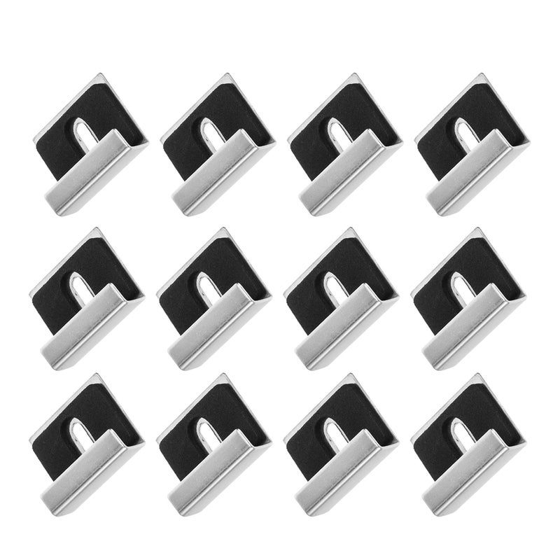 12pcs Glass Mirror Holder Clips: Heavy Duty Mirror Mounting Clips Kit For Bathroom And Vanity Stable Support Easy Installation Prevents Sliding - Image 1