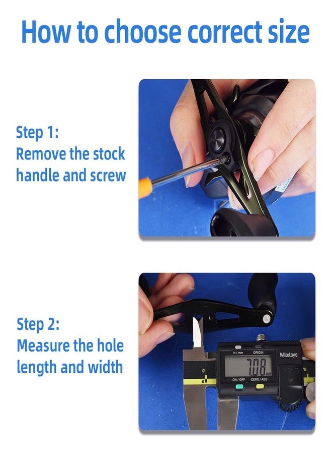 GOMEXUS Reel Power Handle Compatible for Abu Garcia Ambassadeur C4 Revo Black Max Low Profile Shimano Tranx 300 400 Daiwa Lexa Quantum Axle 8x5mm CNC Machining Aluminum Reel Handle 120mm - Image 5