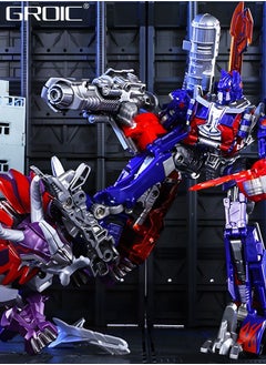 GROIC 2 In 1 Deformation Robot Toy, Deformed Car Robot Toys, Action Figure Deformation Car Model, Portable Alloy Deformation Robot Toys Gift for Kids-Optimus Prime  - Image 3
