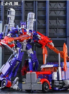 GROIC 2 In 1 Deformation Robot Toy, Deformed Car Robot Toys, Action Figure Deformation Car Model, Portable Alloy Deformation Robot Toys Gift for Kids-Optimus Prime  - Image 2