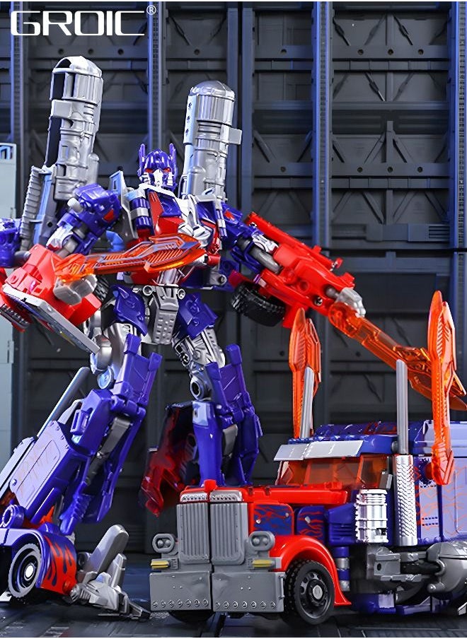 GROIC 2 In 1 Deformation Robot Toy, Deformed Car Robot Toys, Action Figure Deformation Car Model, Portable Alloy Deformation Robot Toys Gift for Kids-Optimus Prime  - Image 2