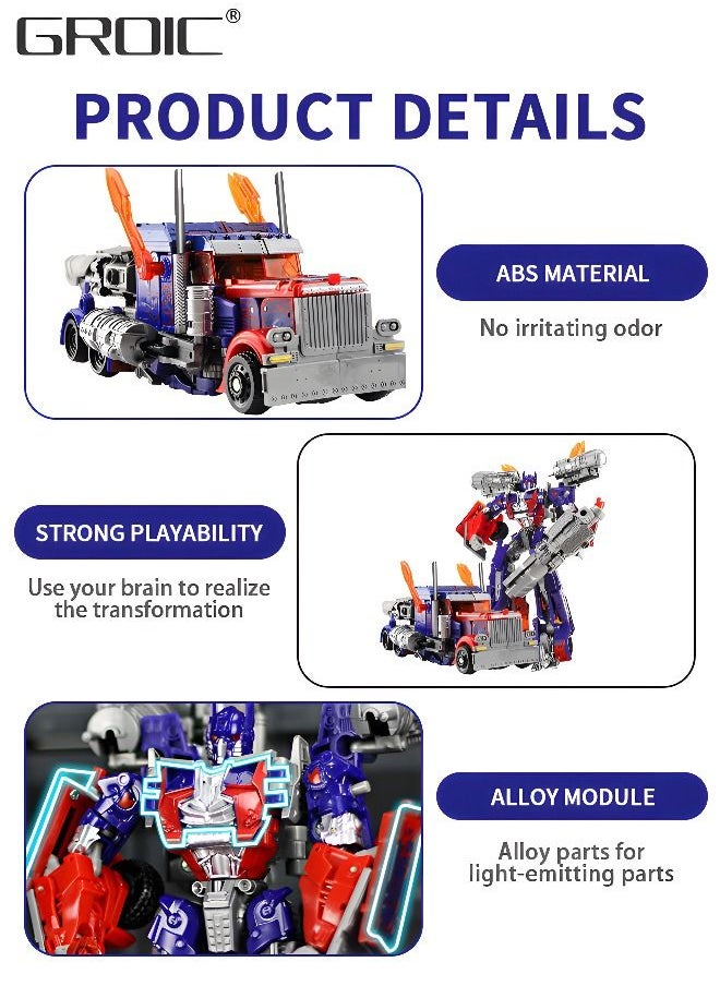 GROIC - 2 In 1 Deformation Robot Toy, Deformed Car Robot Toys, Action Figure Deformation Car Model, Portable Alloy Deformation Robot Toys Gift for Kids-Optimus Prime - Image 1