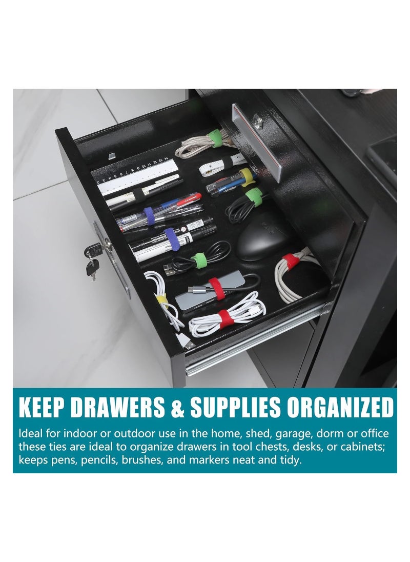 DMG TECH - 204pcs Cord Management Kit, Include 4 Cable Sleeve Split with 45 Self Adhesive Cable Clips Holder, 5 Rolls and 30 pcs Adhesive Ties, 100 Nylon Fasten Cable Ties for TV Office Car Desk Home - Image 1