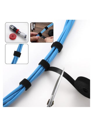 204pcs Cord Management Kit, Include 4 Cable Sleeve Split with 45 Self Adhesive Cable Clips Holder, 5 Rolls and 30 pcs Adhesive Ties, 100 Nylon Fasten Cable Ties for TV Office Car Desk Home - view 2