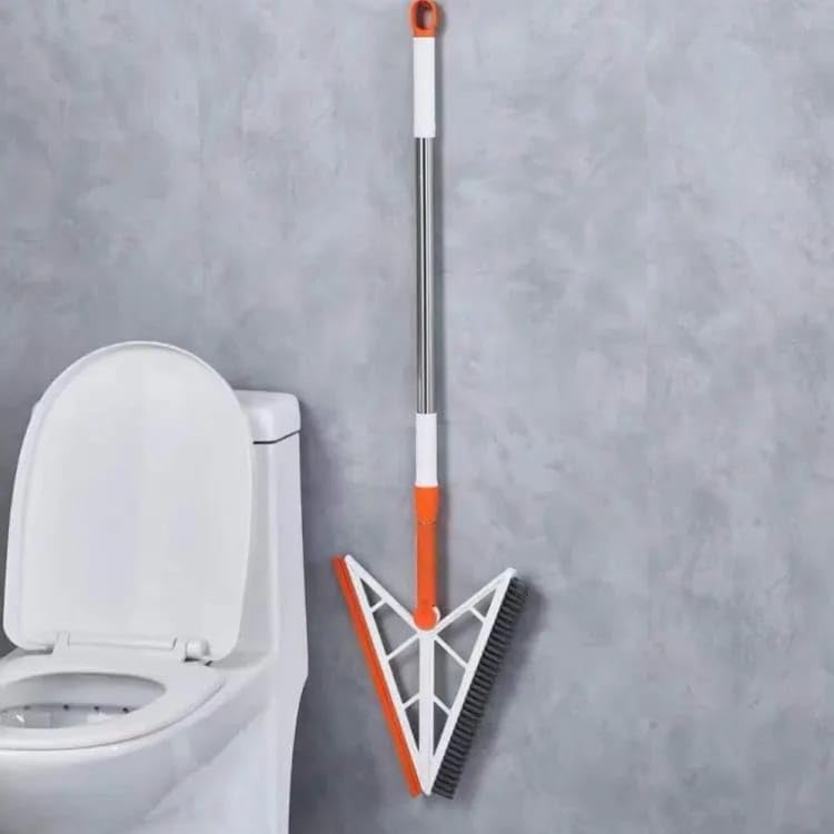 BAIG 2 in 1 Floor Scrub Brush, V-Shaped Floor Scrub Brush with Long Handle, Bathroom Shower Cleaning Brush Magic Broom Brush 120°Rotating Removable Brush Head for Bathroom, Tiles, Removable Wiper - Image 5
