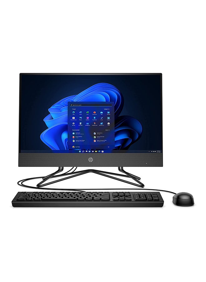 HP كمبيوتر مكتبي الكل في واحد 200 G4 بشاشة FHD IPS مقاس 21.5 بوصة ومعالج كور i5-10210U وذاكرة وصول عشوائي سعة 8 جيجابايت ومحرك أقراص SSD سعة 256 جيجابايت وبطاقة رسومات إنتل UHD باللغة الإنجليزية/العربية أسود الإنجليزية/العربية أسود - Image 1