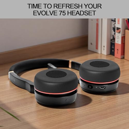 G GVOEARS Gvoears Evolve 75 Ear Pads Replacement Ear Cushion for Jabra Evolve 75(75UC 75MS 75SE) with High Density Memory Foam - Image 5