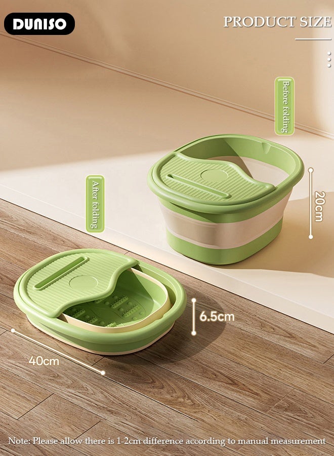 DUNISO Collapsible Foot Soak Tub Foldable Foot Bath Tub With Cover Large Capacity Foot Washing Basin Portable Foot Bath Basin for Soaking Feet Storable Plastic Foot Soaking Tub for At Home Relax Foot Spa Treatment  - Image 5