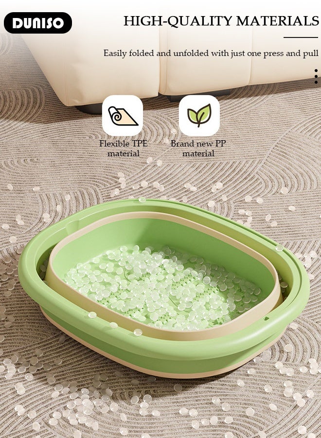 DUNISO Collapsible Foot Soak Tub Foldable Foot Bath Tub With Cover Large Capacity Foot Washing Basin Portable Foot Bath Basin for Soaking Feet Storable Plastic Foot Soaking Tub for At Home Relax Foot Spa Treatment  - Image 4