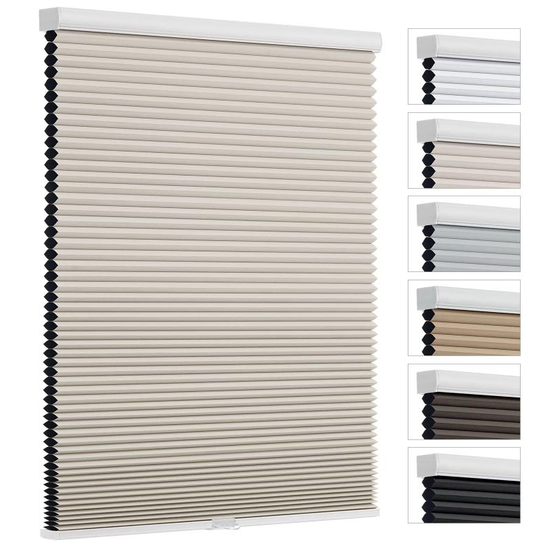 Changshade Changshade Cordless Cellular Shades Blackout Blinds Pull Down Black Out Thermal Insulated 15 Inch Honeycomb Blinds for Indoor Windows Doors Room Darkening Light Heat Blocking 30 Wx72 H Beige 