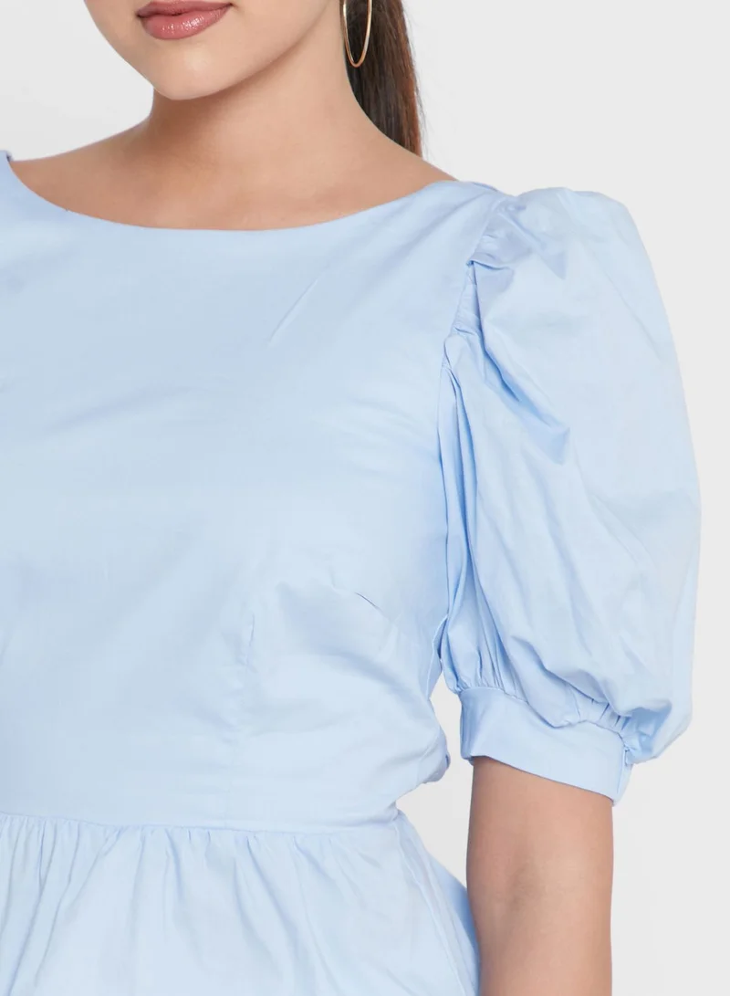 Bardot Puff Sleeve Top