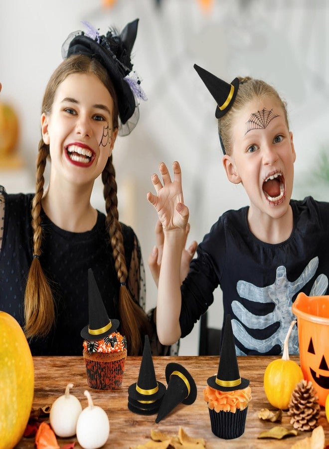 TOYANDONA 10pcs Witch Hats Handmade Wine Bottle Decor Halloween Crafts Wine Bottle Dress Up Covers Witch Hat Halloween Party Favors - Image 5