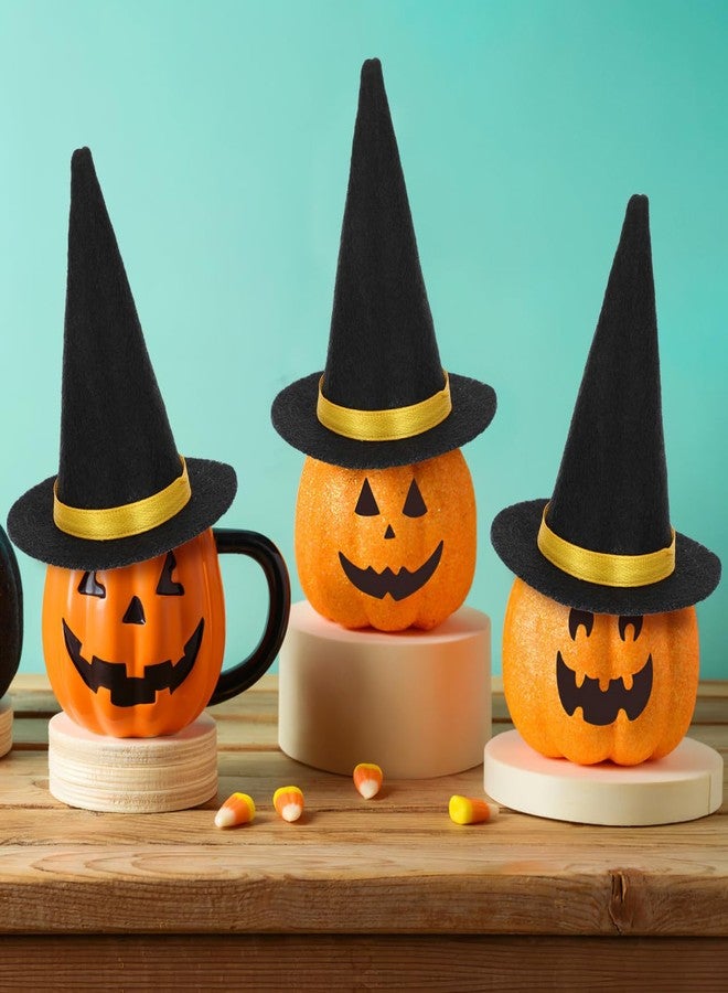 TOYANDONA 10pcs Witch Hats Handmade Wine Bottle Decor Halloween Crafts Wine Bottle Dress Up Covers Witch Hat Halloween Party Favors - Image 3