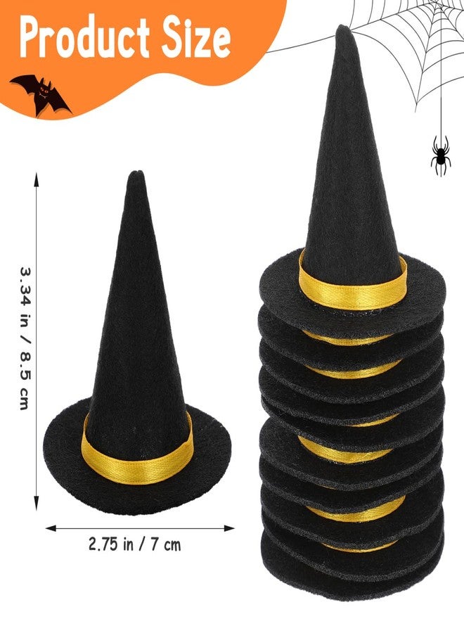 TOYANDONA 10pcs Witch Hats Handmade Wine Bottle Decor Halloween Crafts Wine Bottle Dress Up Covers Witch Hat Halloween Party Favors - Image 2