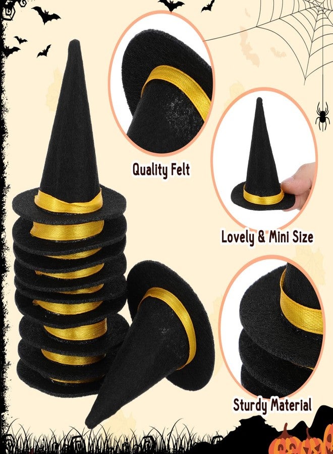 TOYANDONA 10pcs Witch Hats Handmade Wine Bottle Decor Halloween Crafts Wine Bottle Dress Up Covers Witch Hat Halloween Party Favors - Image 4